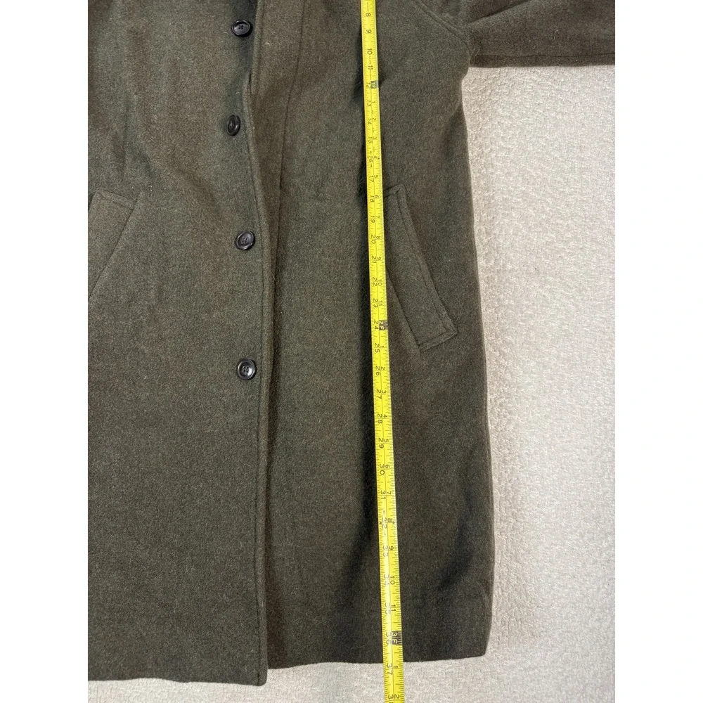 GAP Coat Mens Small‎ Olive Green Wool Blend Button Front Classic Overcoat Jacket